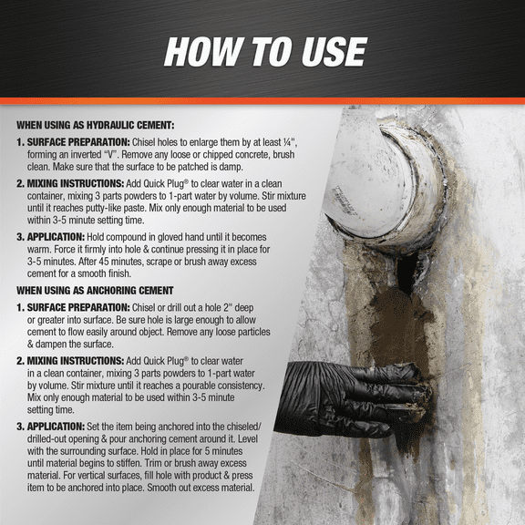 DAP Quick Plug Hydraulic Cement - Pack of 4 Residential Use, Standard Application