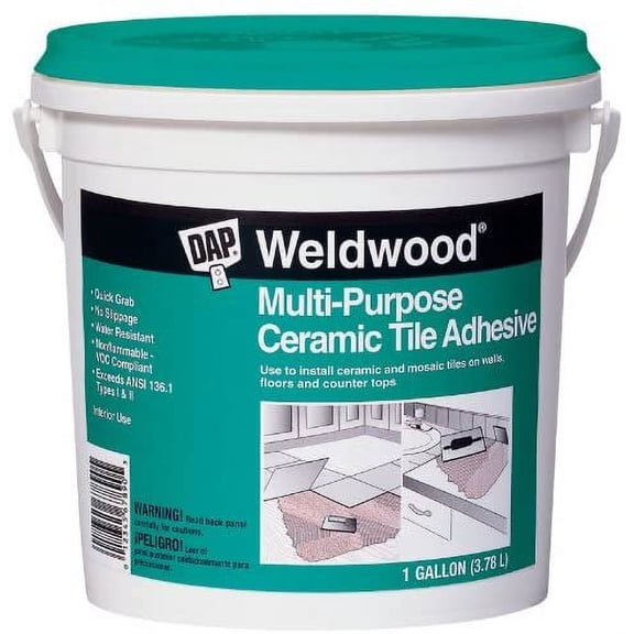 Dap Weldwood Multi-Purpose Ceramic Tile Adhesive - Single Pack  Residential Use, Standard Application
