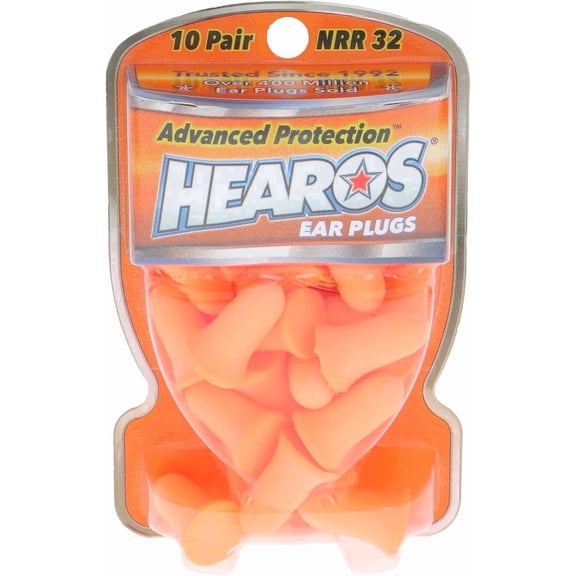 HEAROS Advanced Protection Foam Ear Plugs with Case, 10 Pairs