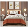 thumbnail image 1 of Daphne Bed in a Bag California King 7-Piece Comforter Set with Sheets Luxury Autumn Floral Embroidery Orange/Brown/Taupe, 1 of 9