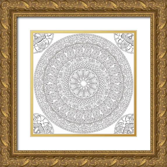 Daphne, Brissonnet 12x12 Gold Ornate Wood Framed with Double Matting Museum Art Print Titled - Color My World Mandala Square