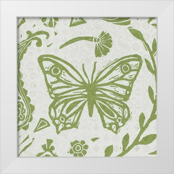 Daphne, Brissonnet 26x26 White Modern Wood Framed Museum Art Print Titled - Nordic Woodcut V Master