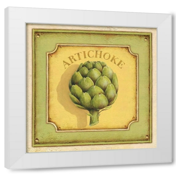 Daphne Brissonnet 26x26 White Modern Wood Framed Wall Art Titled - Artichoke