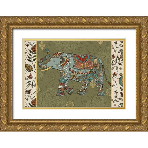 Daphne, Brissonnet 32x23 Gold Ornate Wood Framed with Double Matting Museum Art Print Titled - Elephant Caravan IIF