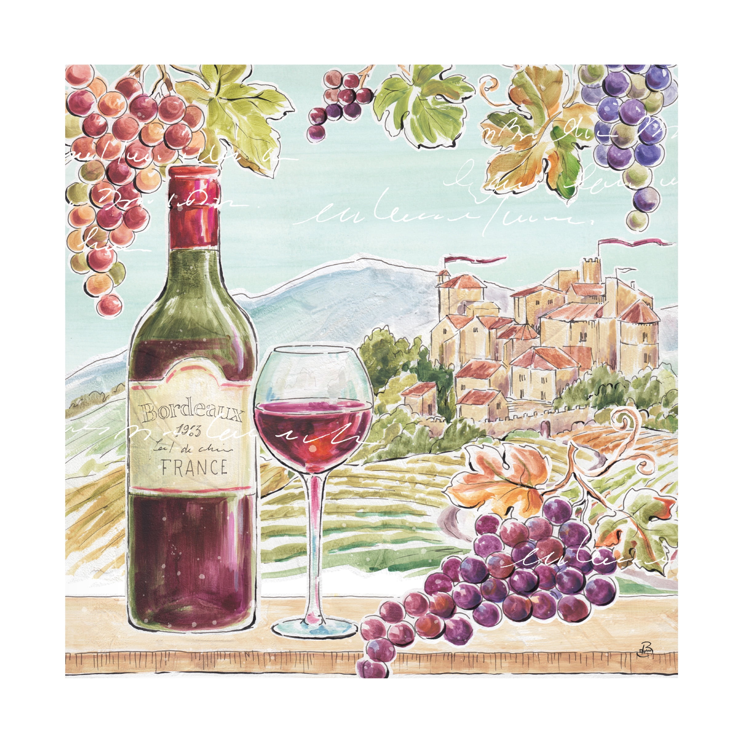 Wine Country Still Life Canvas Art, 14" x 14"