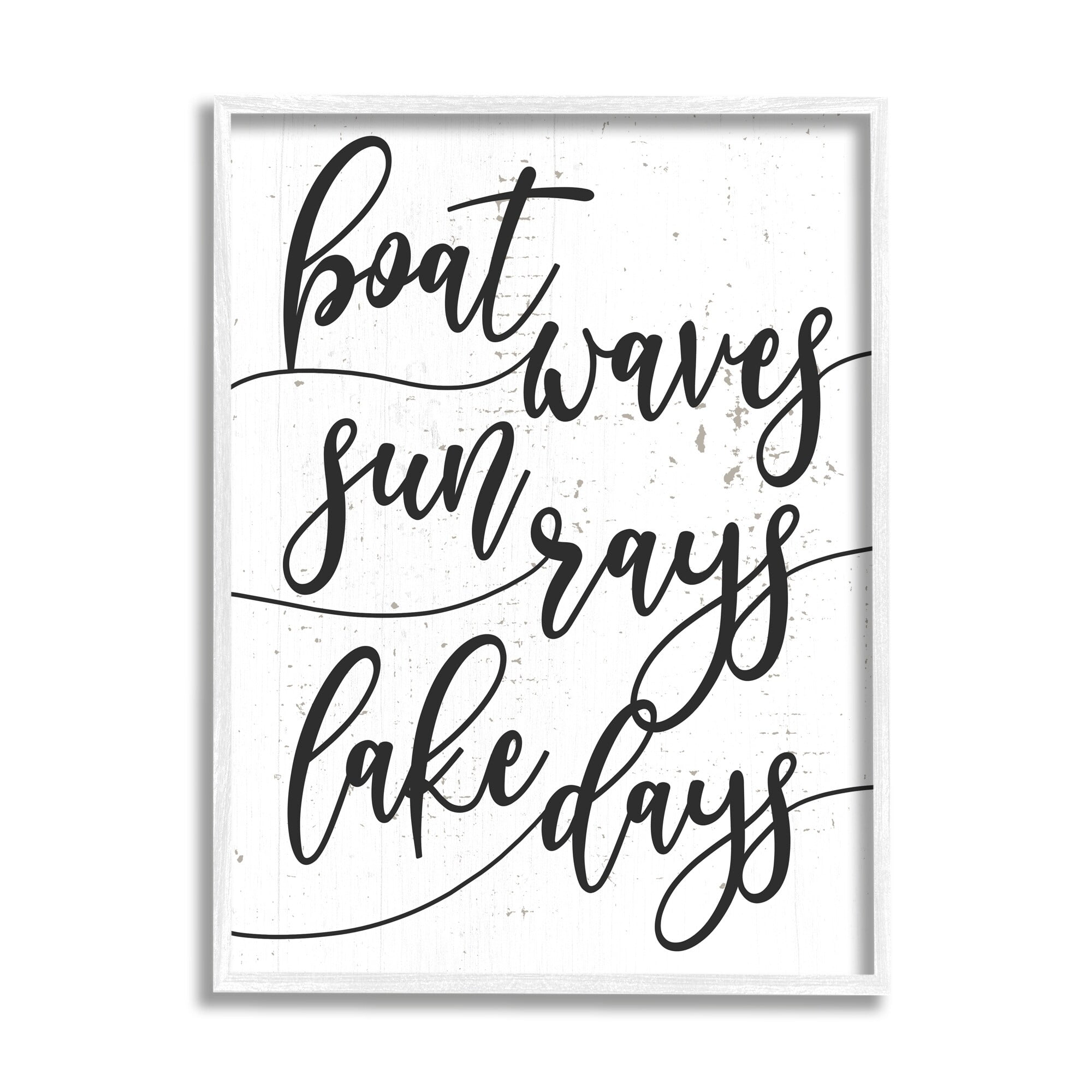 Daphne Polselli Boat Waves Sun Rays Lake Days Phrase 24 in x 30 in Framed Painting Art Print, by Stupell Home Décor
