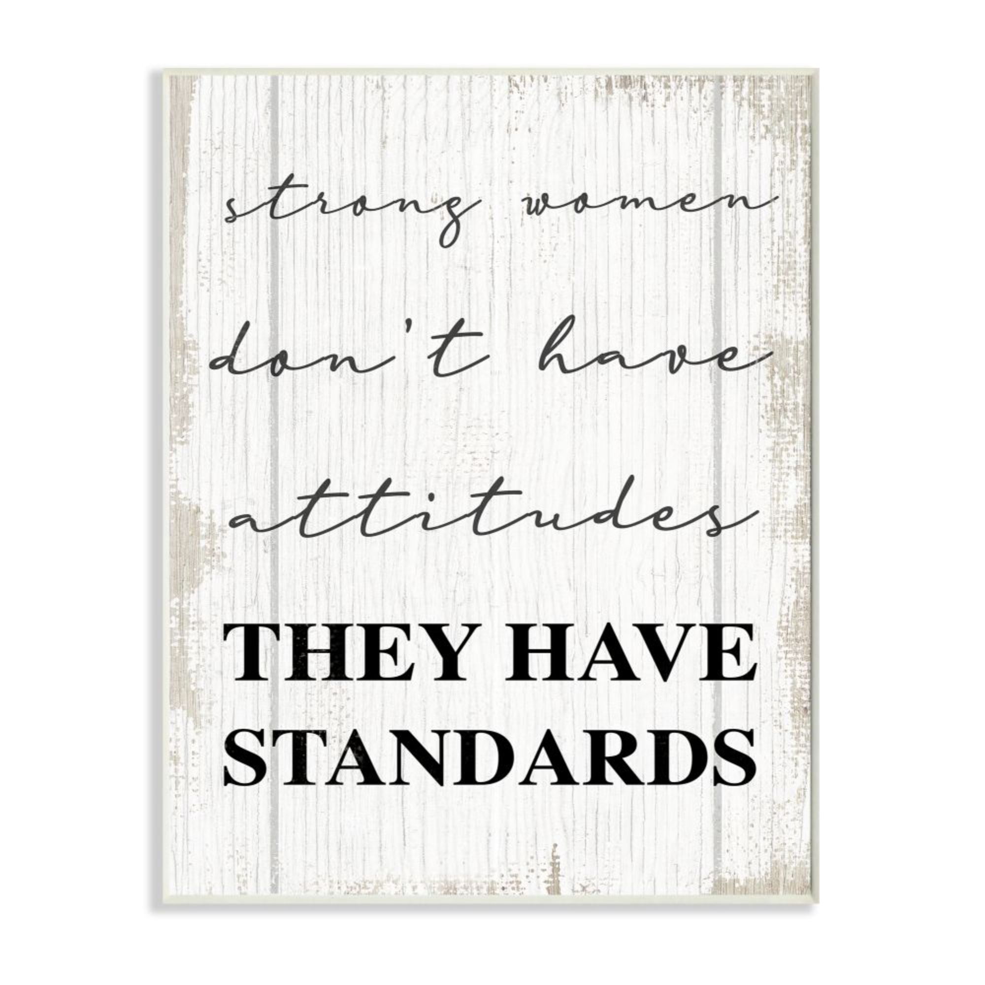 Daphne Polselli Strong Women Have Standards Phrase Rustic Design 13 in x 19 in Framed Painting Art Prints, by Stupell Home Décor