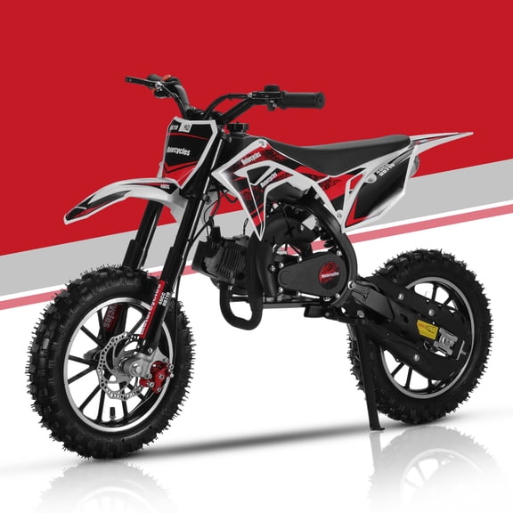 Dapmiu 49CC 2-Stroke Improved Dirt Bike - Redesigned Frame & Exhaust System, Waterproof Ignition & Smooth Disc Brakes, Black