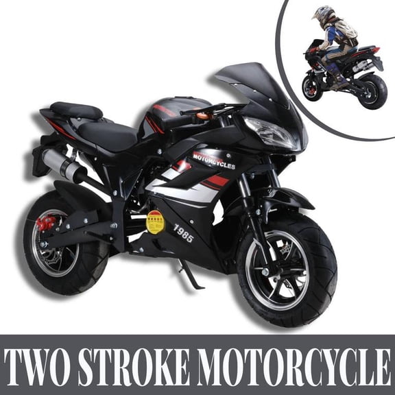 Dapmiu 49cc 4-Stroke Kids Mini Motorcycle with Hydraulic Shock Absorption, Dual Disc Brakes & Headlights, Low Noise Engine