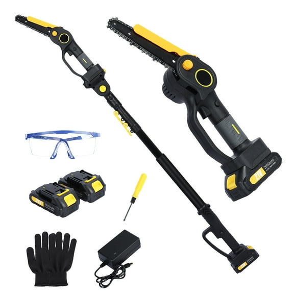 Dapmiu 6-Inch Cordless Pole Saw 800W Brushless Motor, 4.9-7.5ft Retractable Pole with 2x2000mAh Batteries, 120min Runtime
