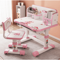 Dapmiu Adjustable Kids Study Desk Chair Set, Children's Homework Desk with Storage,Cartoon Ergonomic Desk for Boys Girls, Gift for 3-18 Years Old