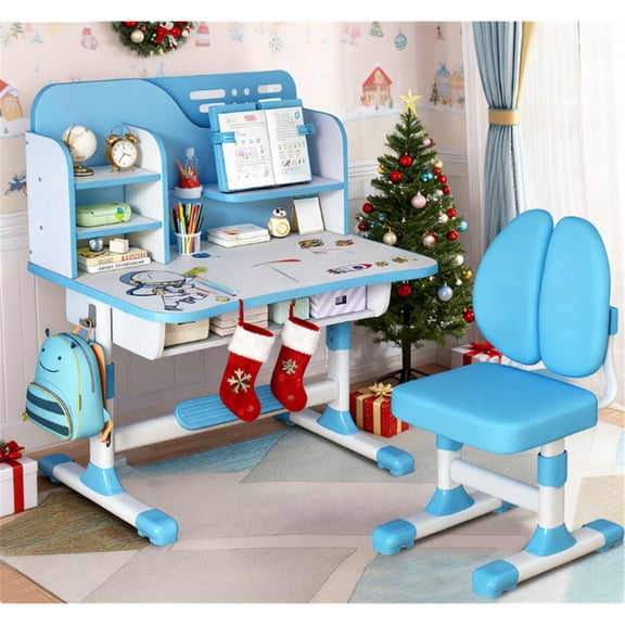 Dapmiu All-Ages (3-18) Kids Study Desk Chair Set, High-Quality Metal Construction, Exceptional Load-Bearing Pink