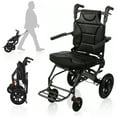 thumbnail image 1 of Dapmiu Heavy Duty Wheelchair 120kg Capacity - Carbon Steel Foldable Transport Chair with 12" Honeycomb Wheels & Safety Belt, One-Second Fold for Travel, 1 of 8