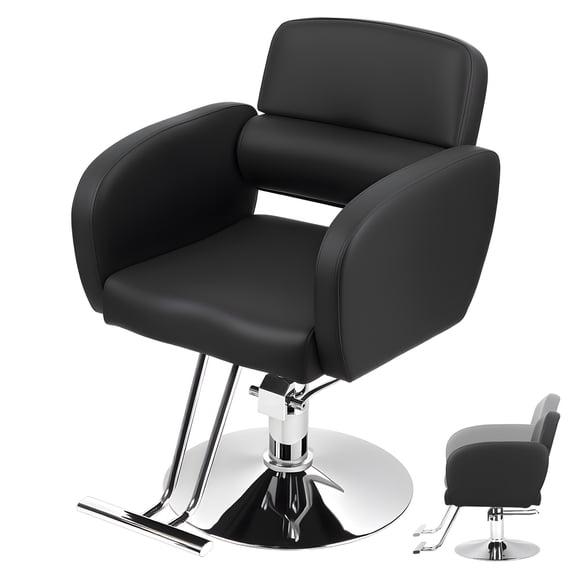 Dapmiu Hydraulic Barber Chair 36.61" Height Adjustable, Metal Frame with Memory Foam Cushion, 360° Swivel Salon Chair for Barbershop Beauty Spa