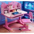 thumbnail image 1 of Dapmiu Kids Desk Chair Set with Storage Drawer, Widened Writing Area & Hollow Breathable Backrest Pink, 1 of 7