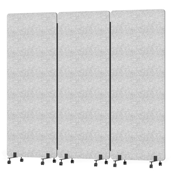 Dapmiu Mobile Room Divider with Wheels & Sound Proofing, 3-Panel Office Partition on Casters, Freestanding Privacy Screen for Home, Office, Studio