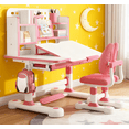 thumbnail image 1 of Dapmiu Kids Study Room Desk Chair Set, Ergonomic Back Support, Tilt Desktop Adapts to Multiple Tasks Pink, 1 of 8