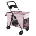 thumbnail image 1 of Dapmiu Pet Stroller for Small to Medium Dogs up to 55lbs, Foldable Dog Cart with Sunroof & 5 Windows, 360° Wheels, Dining Tray, Breathable and Safe, 1 of 8