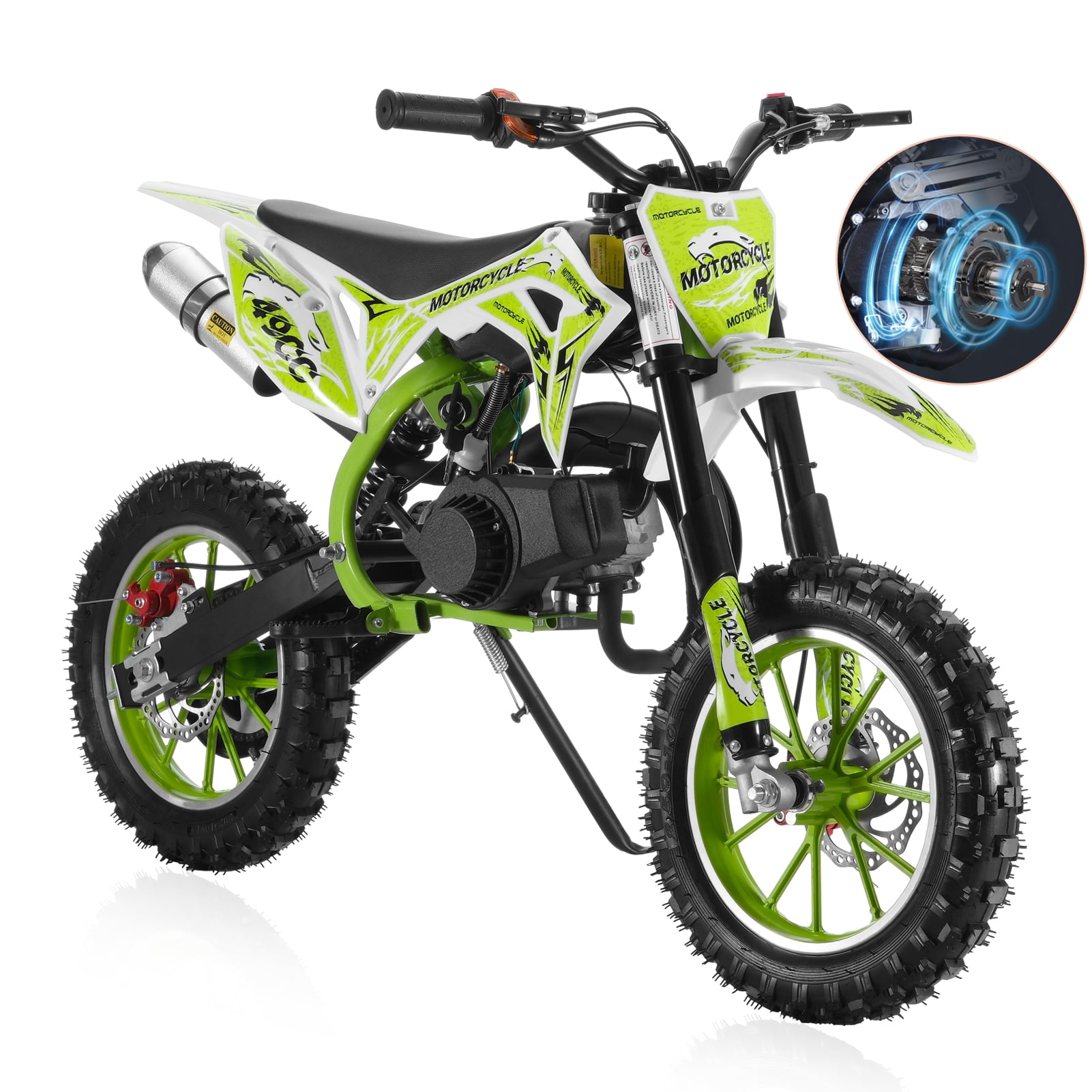 Dapmiu Professional 49CC Dirt Bike&nbsp;- 25MPH 2-Stroke Engine, 40x20 Heavy Duty Frame & Improved Chain Guard
