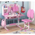thumbnail image 1 of Dapmiu Sturdy Steel Frame Kids Desk Chair Set, Posture Correction Design for Eye & Spine Protection Pink, 1 of 7