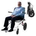 thumbnail image 1 of Dapmiu Travel Folding Wheelchair 120kg Capacity,Carbon Steel Frame Folds in 1 Second,Telescopic Handle & 12-inch PU Solid Wheels,20-inch Wide Seat with Adjustable Safety Belt,No Assembly Required L, 1 of 8