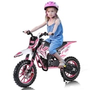 Dapmiu Youth Off-Road Motorcycle - 49CC 2-Stroke with Alloy Handlebars, Shock Absorption Springs & One-Click Start, 30KM/H Max Speed Pink