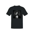 thumbnail image 1 of Dapper Cat in Tuxedo Portrait Men's T-shirt, 1 of 3