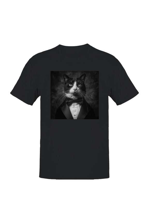 Dapper Cat in Tuxedo Portrait Men's T-shirt