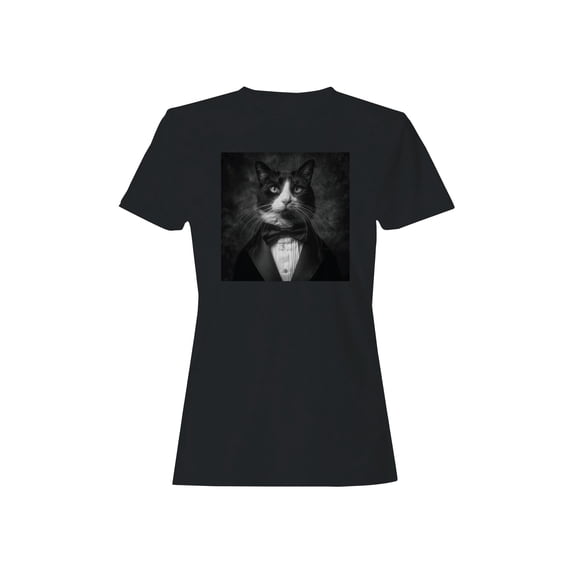 Dapper Cat in Tuxedo Portrait Women's T-shirt