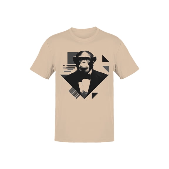 Dapper Chimp Portrait Graphic Men's Natural T-Shirt