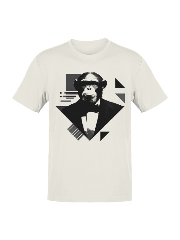 Dapper Chimp Portrait Graphic Men's Off White T-Shirt