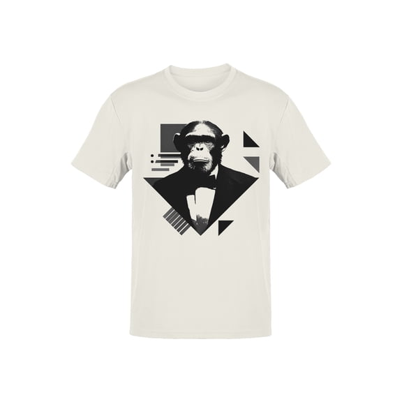 Dapper Chimp Portrait Graphic Men's Off White T-Shirt
