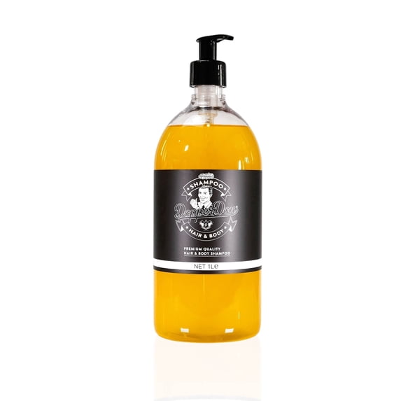 Dapper Dan Hair & Body Shampoo, Gentle Cleansing for Hair & Skin, Hydrating Formula for Men, 1 Litre