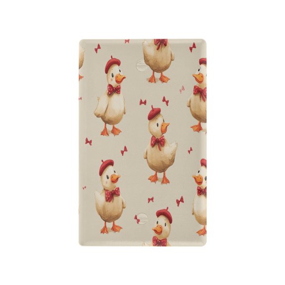 Dapper Duck Pattern Decorative Wall Plate, Flame Retardant PC Plastic Light Switch & Outlet Cover with Mounting Screws Fits Blank Unused Outlet