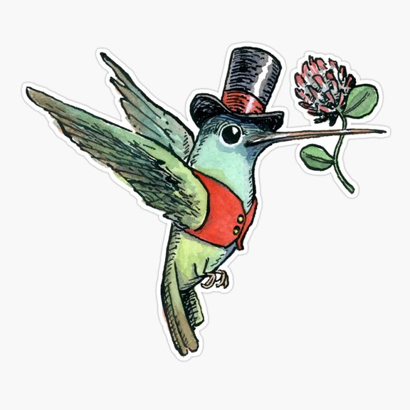 Dapper Hummingbird Bird Lover Sticker