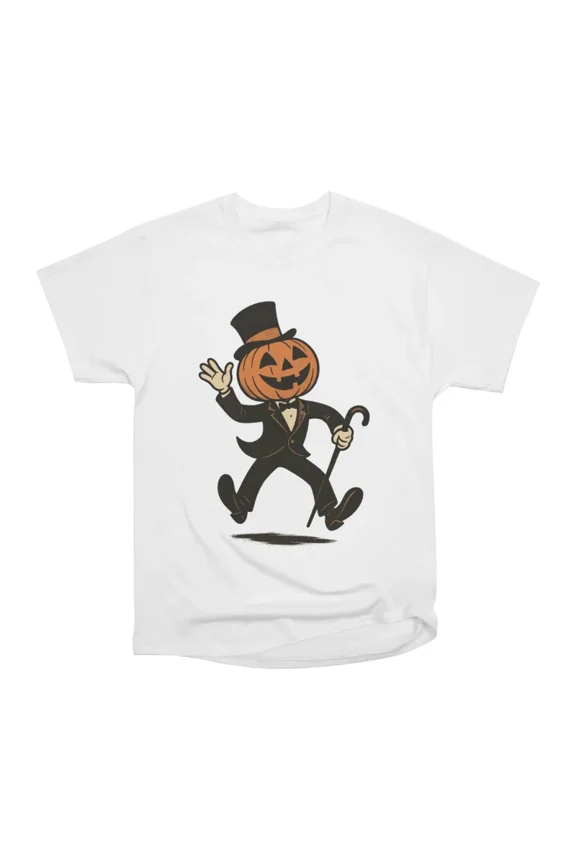Dapper Pumpkin Gentleman Halloween T-Shirt Tee Gift For Him Merch For Her Apparel For Frie