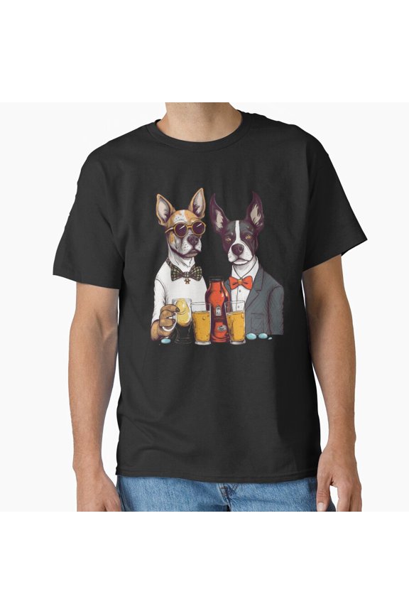 Dapper Pups Cheers Fancy Dressed Dogs Celebration Art Unisex T-Shirt, up to size 5XL