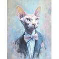 thumbnail image 1 of Dapper Sphynx Cat Portrait Canvas Wall Art, Gentleman Cat Print for Living Room, Bedroom, Office, Study and Den Decor, 1 of 8
