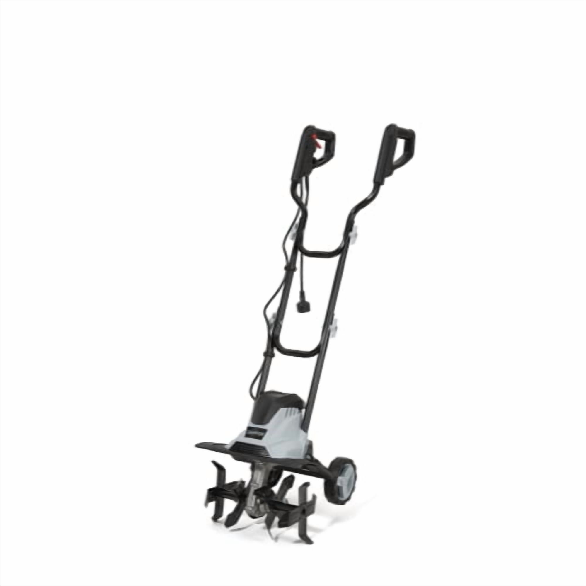 Dapper Supply 14″ Electric Tiller Cultivator, 10‑Amp Corded Garden Rototiller with 4 Steel Tines, Adjustable Depth Wheels, Foldable Handle, Lightweight Portable Soil Cultivator for Gardening