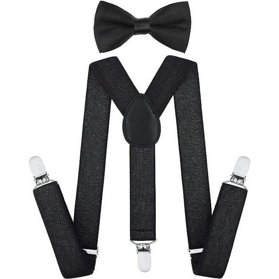 DapperMatch by AWAYTR Classic Charm Kids Adjustable Suspender and Bowtie Set Infant or Child