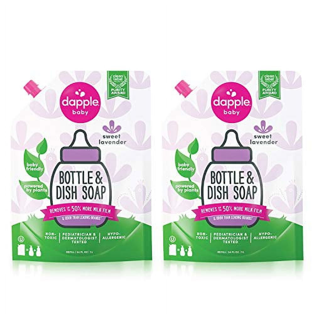 Dapple Baby Fragrance Free Bottle & Dish Liquid Soap, 34 fl oz