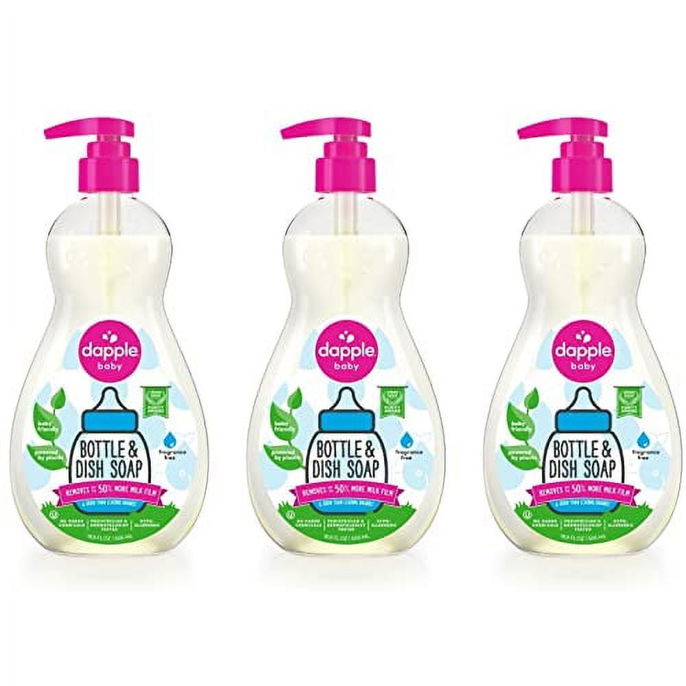 Dapple Baby, Bottle and Dish Liquid Refill Dish Soap Plant Based  Hypoallergenic, Fragrance Free, (Pack of 2) 68.0 Fl Oz