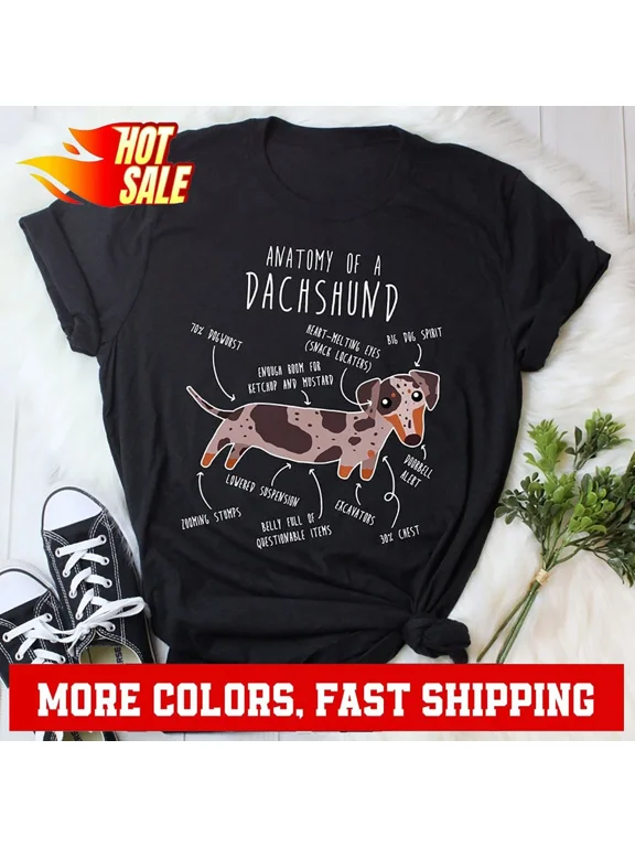 Dapple Dachshund Shirt, Women, Men, Funny Red Merle Weiner Dog Lover Gift, Cu...