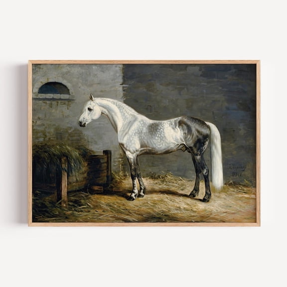 Dapple Grey Horse Wall Art Vintage Stable Art