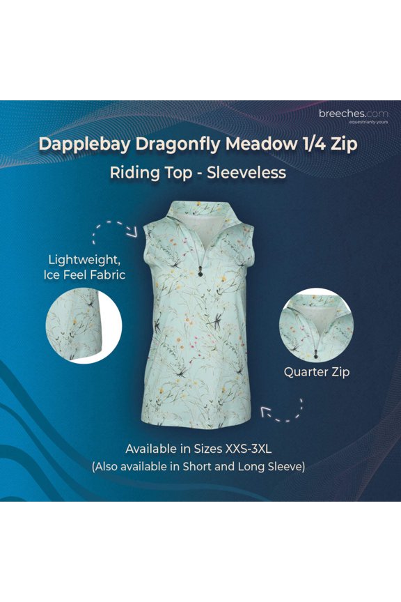 Dapplebay Dragonfly Meadow 1/4 Zip Riding Top - Sleeveless