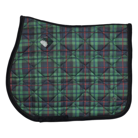 Dapplebay Holiday Plaid Jump Saddle Pad - Green-Full
