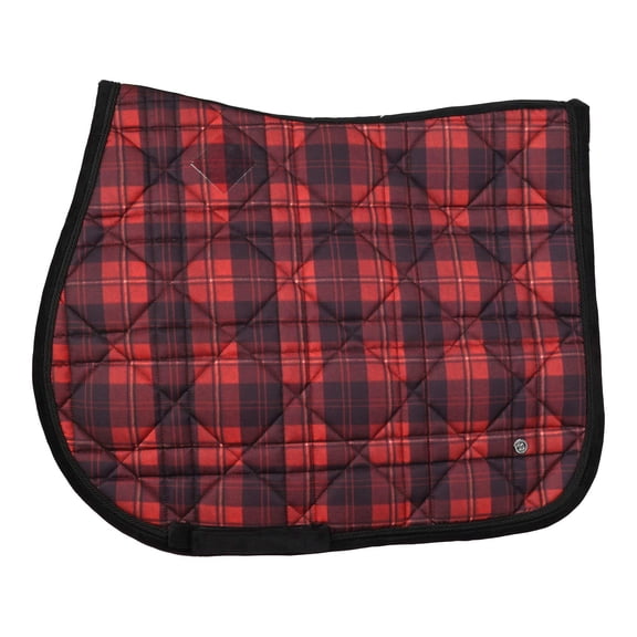 Dapplebay Holiday Plaid Jump Saddle Pad - Red-Cob