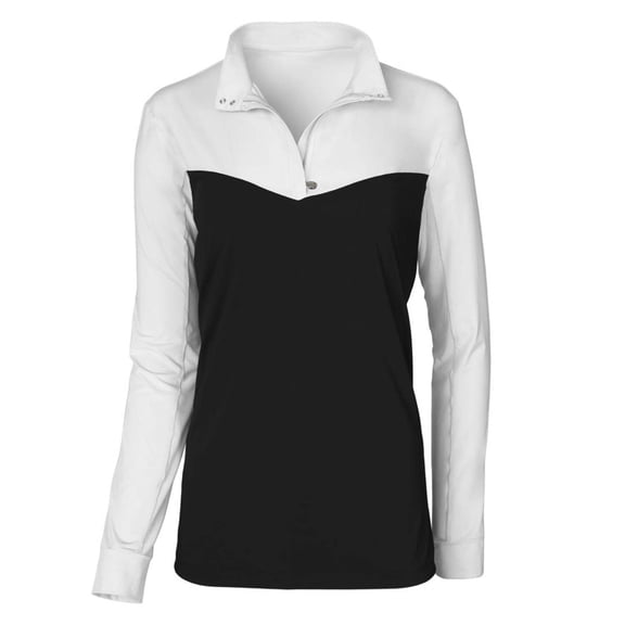 Dapplebay Lady 1/4 Zip Show Top-White/Black