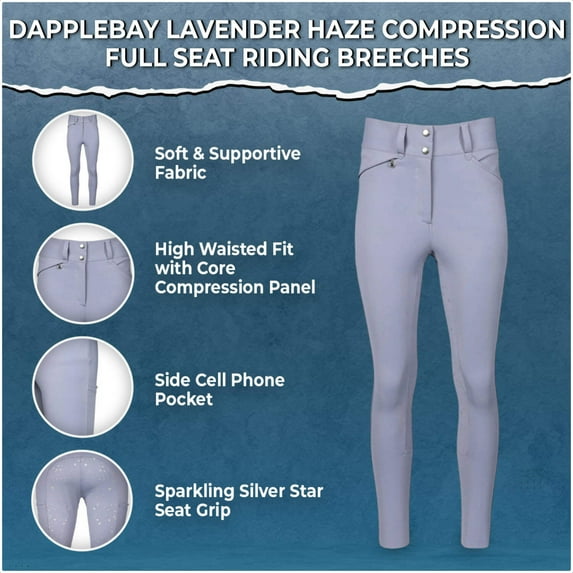 Dapplebay Lavender Haze Compression Full Seat Riding Breeches