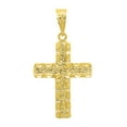 thumbnail image 1 of Dappled 14k Gold Heavy Plated Open-End Bordered Cross Pendant + 20" 2mm Rope Chain Necklace Set, 1 of 7